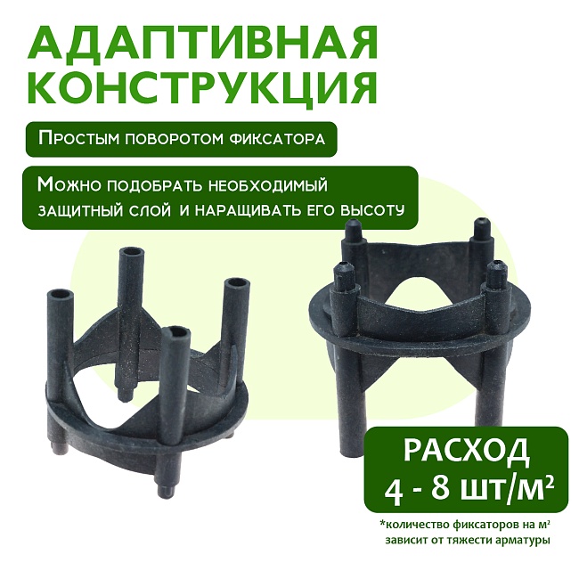 Фиксатор арматуры многоуровневый 25/35/45/55 упаковка 250 шт. — изображение 8
