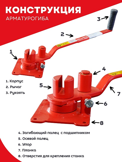 Ручной станок для гибки арматуры Afacan 10E — изображение 7