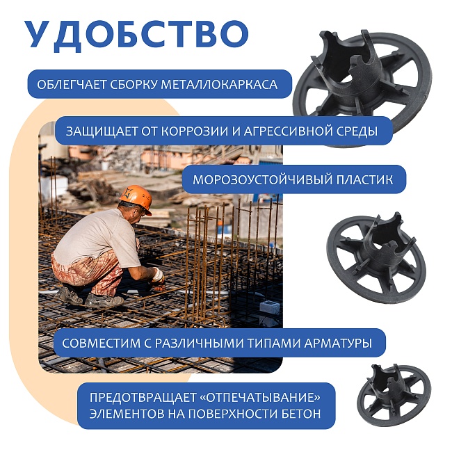 Фиксатор арматуры стульчик под сыпучий грунт ФС 20 500 шт. — изображение 5