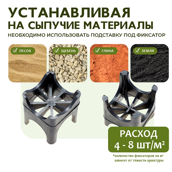 Фиксатор арматуры опора 20/25/30/35 упаковка 1000 шт. — изображение 4