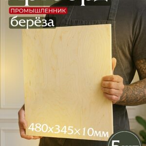 Фанера 485х345х10мм, береза, упаковка 5 шт
