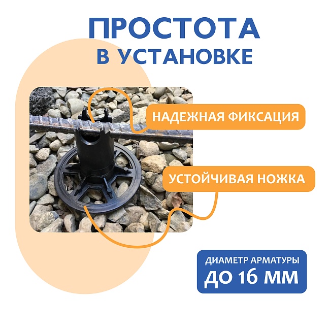 Фиксатор арматуры стульчик под сыпучий грунт ФС 20 500 шт. — изображение 6