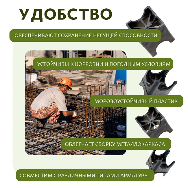 Фиксатор арматуры опора 15/20/25/30 упаковка 1000 шт. — изображение 5