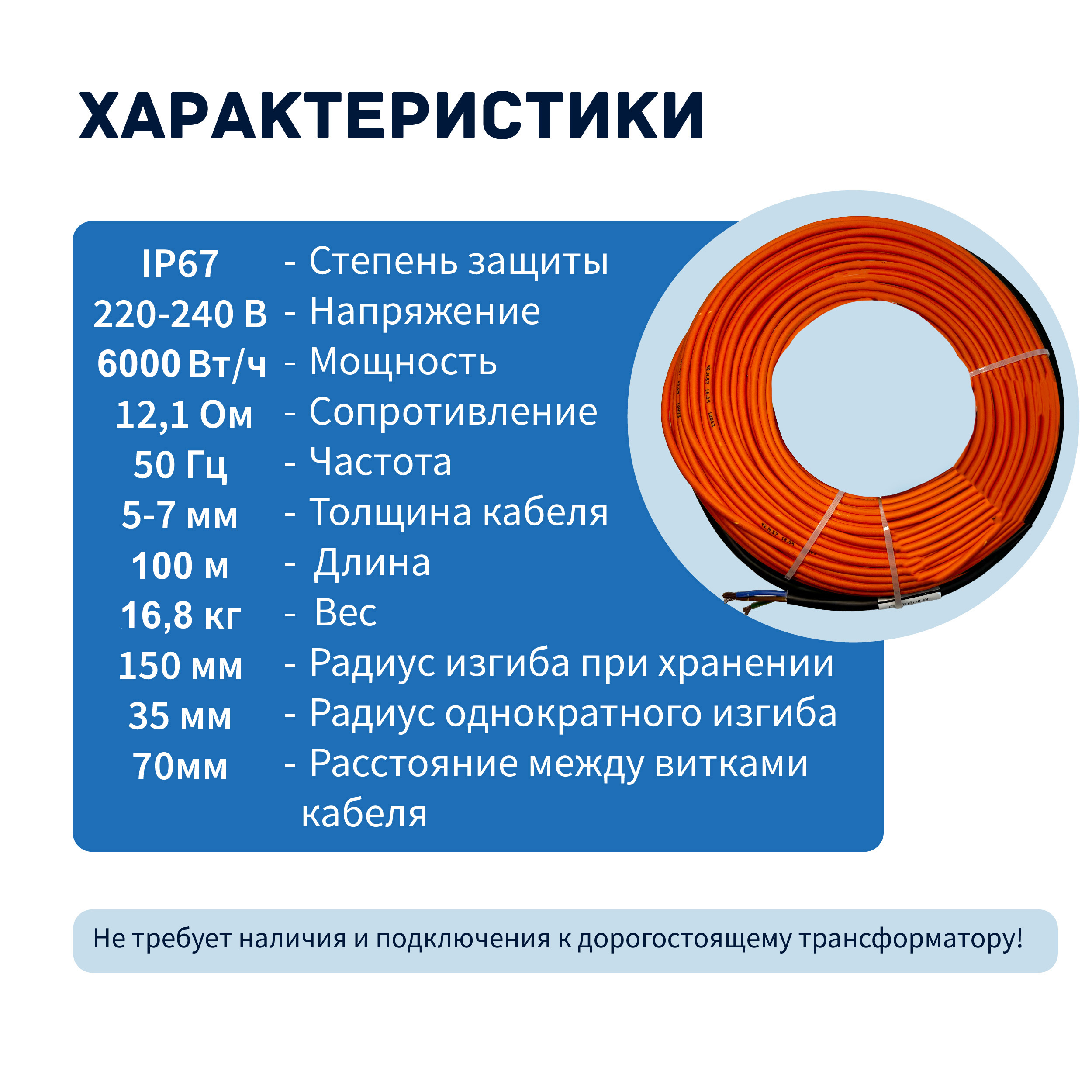 Кабель для прогрева бетона СТН 40КС-150 — изображение 2