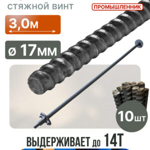 Винт стяжной для опалубки Промышленник горячекатаный 3,0 м упаковка 10 шт.