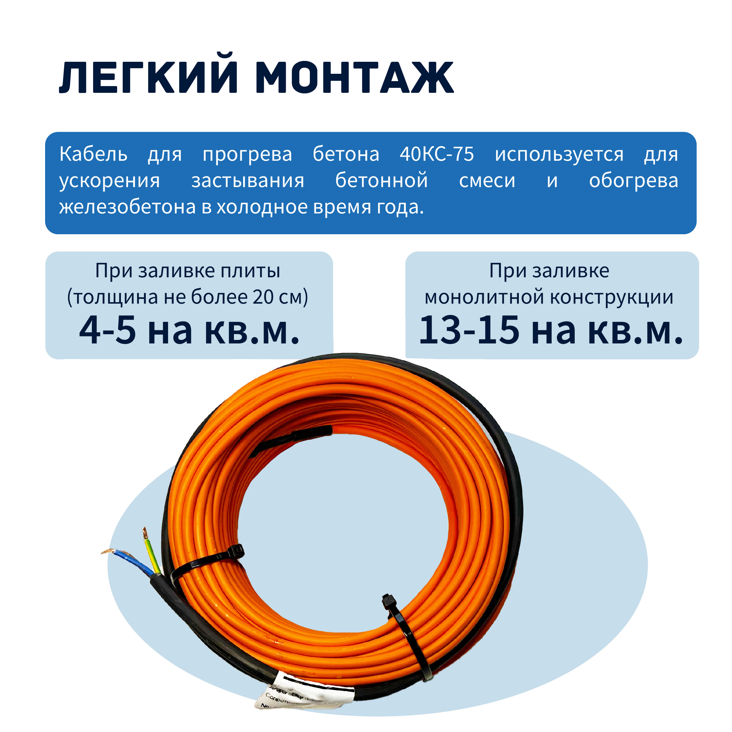 Кабель для прогрева бетона СТН 40КС-75 — изображение 3